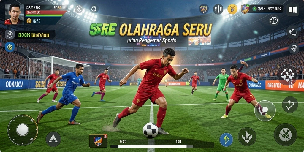 Tampilan gameplay 55RT yang menarik dan penuh aksi olahraga.