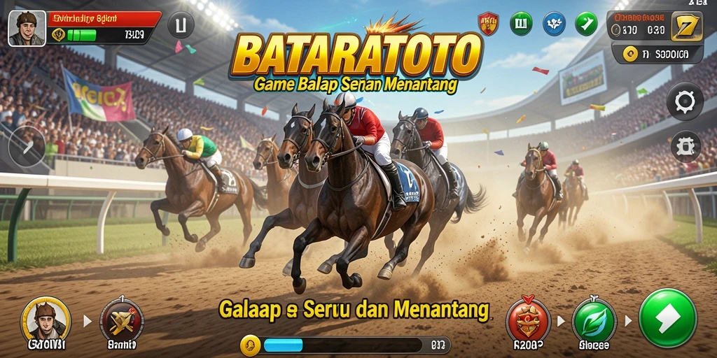 Tampilan gameplay yang mendebarkan dalam game balap BATARATOTO.