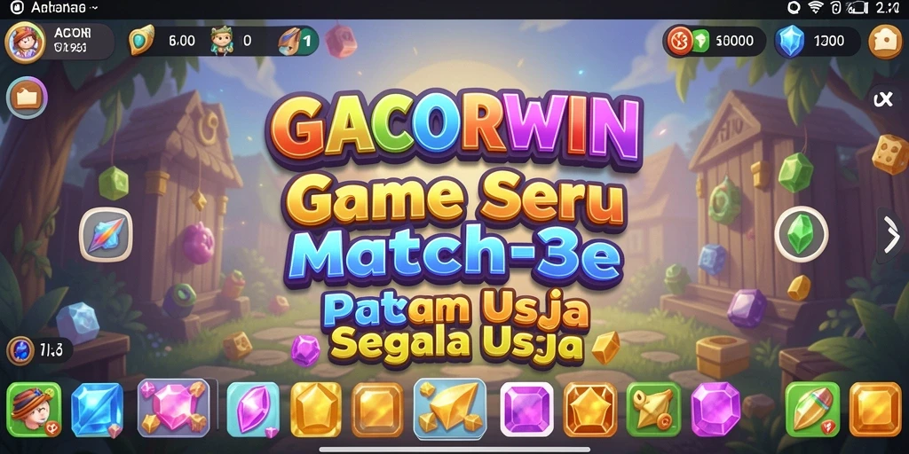 Screenshot GACORWIN menampilkan gameplay Match-3 yang seru.