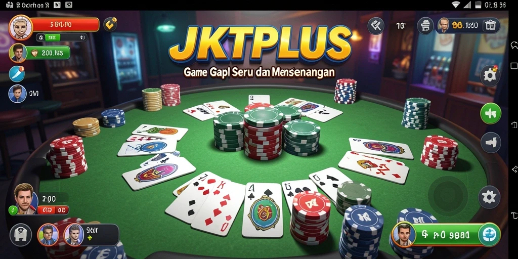 Tampilan gameplay seru JKTPLUS dengan elemen Gaple yang unik.