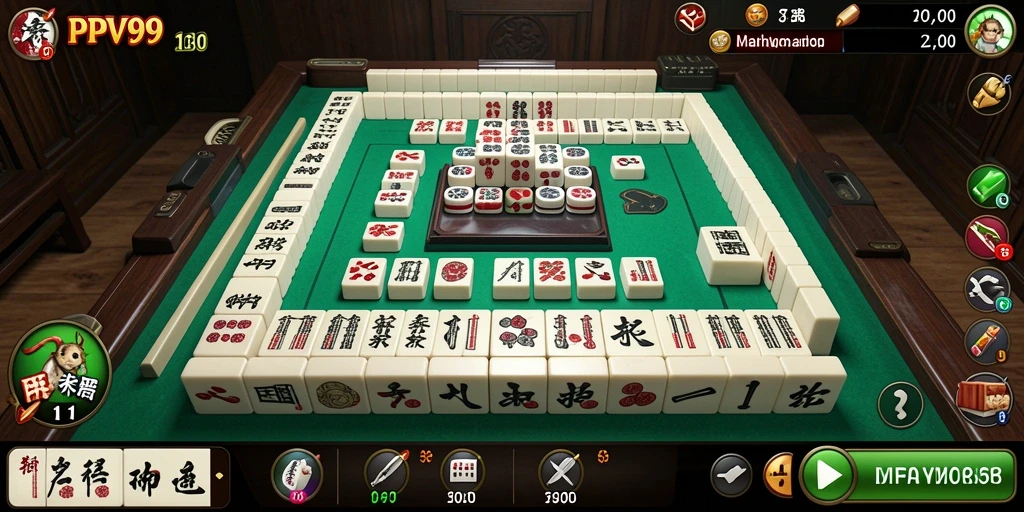 Tampilan gameplay seru dari PPV99 dalam permainan Mahjong.