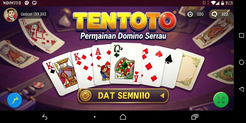Screenshot gameplay TENTOTO menunjukkan serunya bermain Domino dengan teman.