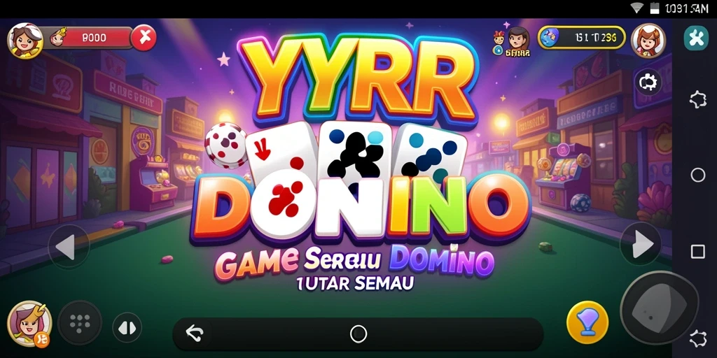 Gameplay seru Domino di YYRR dengan fitur multiplayer.